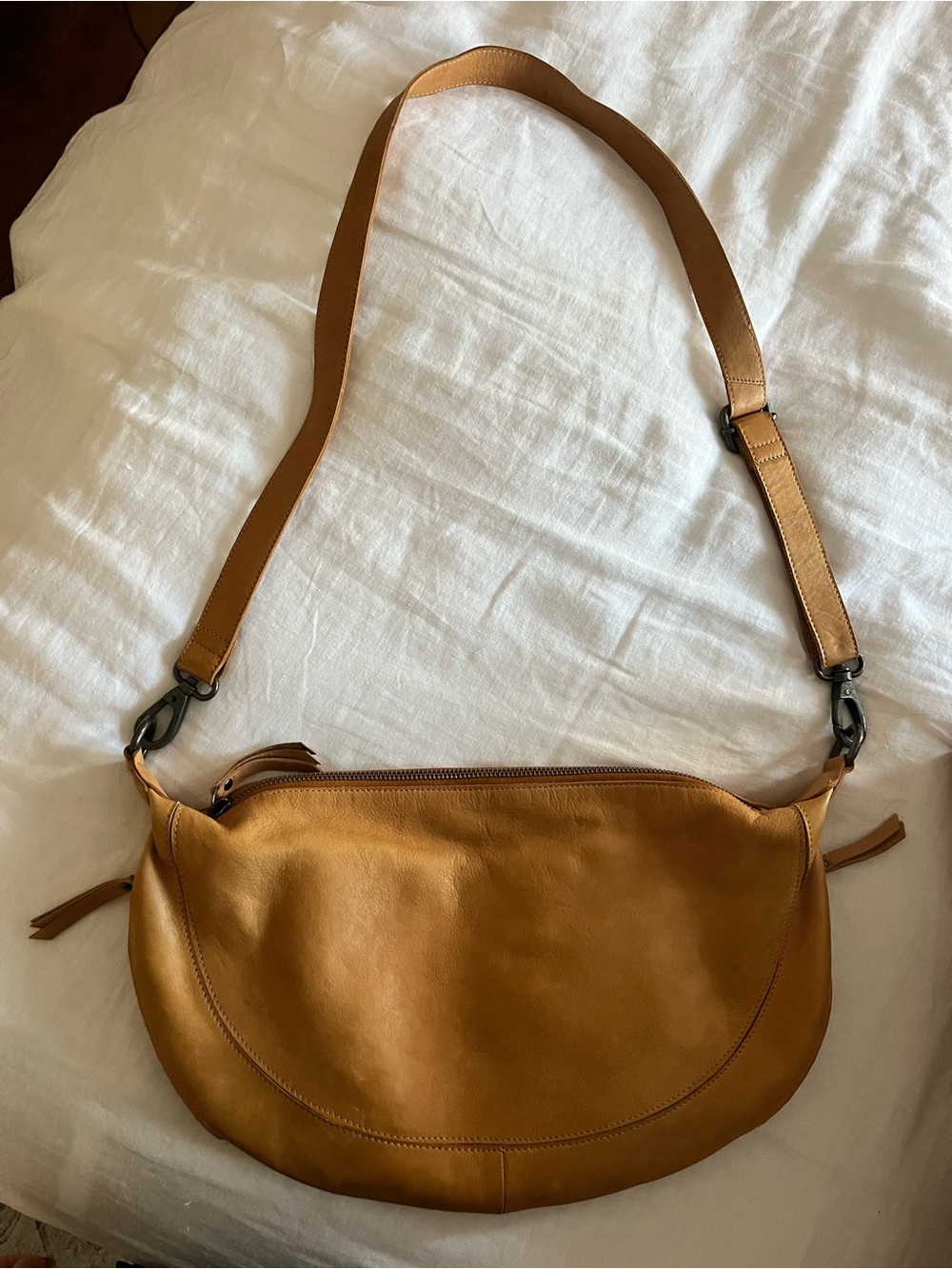 Latico Callie Leather Sling Crossbody Bag Cognac